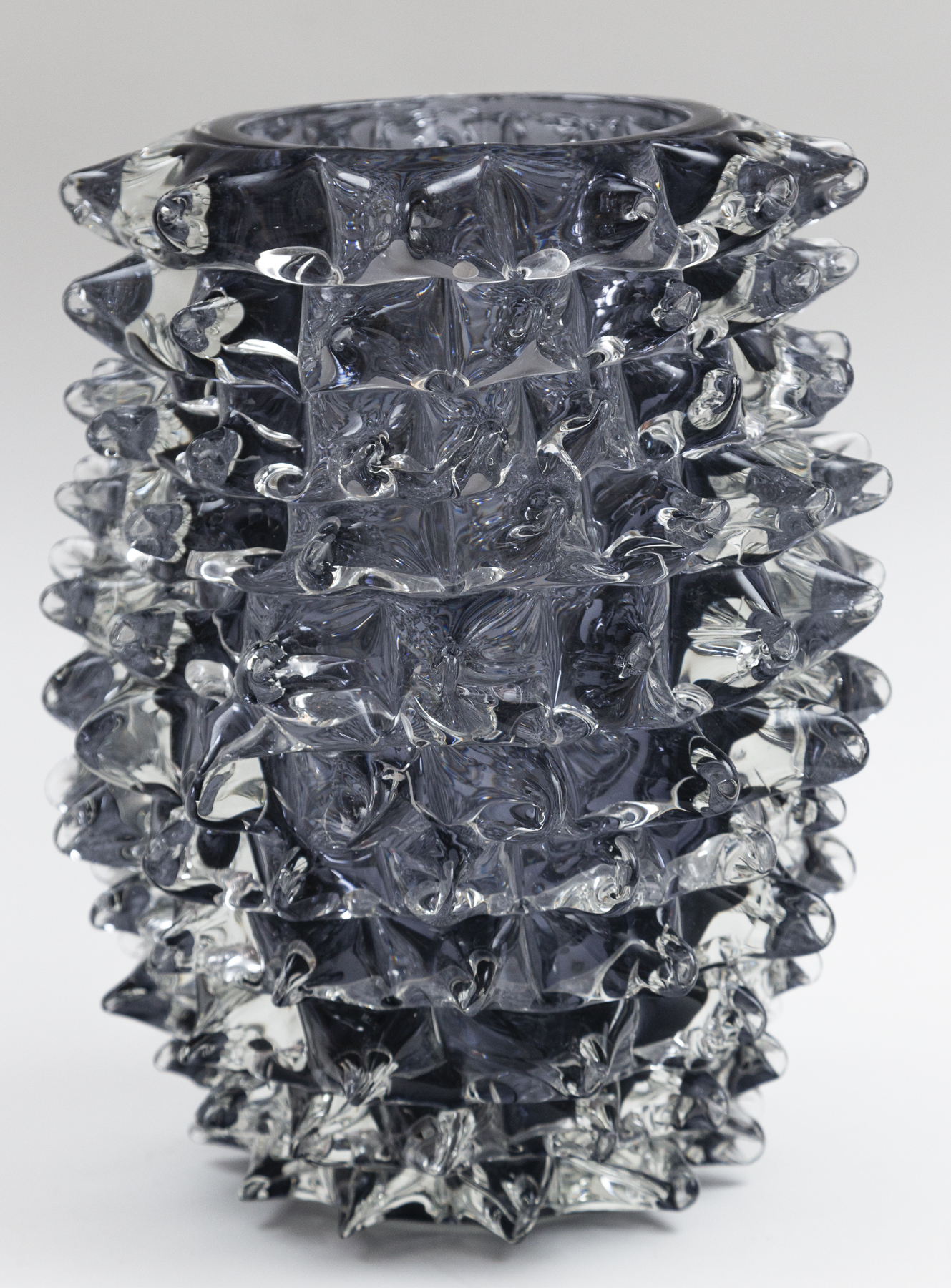 Sculptural Modern Murano Blown Rostrato Vase In Amethyst