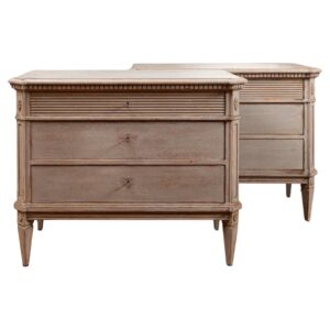 Pair of Antiqued Neoclassic Painted Chests, Contemporary