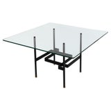 French Mid-Century Modern Steel and Glass Coffee Table by Pierre Guariche