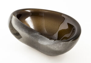 Vintage Italian Organic Blown 'Sommerso Fumato' Bowl, Attributed To Alfredo Barbini for VAMSA