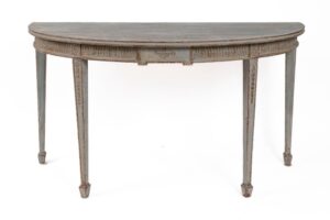 Long 19th Century Neoclassical Baltic Painted Demilune Console