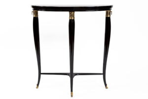 Small Italian Mid Century Ebonized Demilune Console By Paolo Buffa