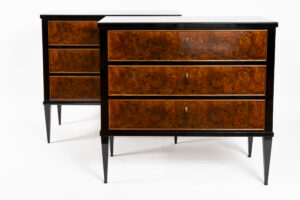 Pair Of Art Deco Style Ebonized Chests, Contemporary