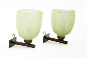 Charming Murano Mini Lime Pulegoso Oval Wall Lights, Contemporary