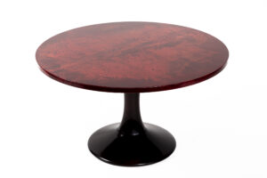 Mid Century Italian Low Parchment Pedestal Table By Aldo Tura