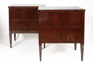 Smaller Pair of Sleek 19th Century Biedermeier Bedside Chests/End Tables