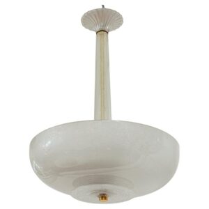 Mid Century Italian Murano Icy Ceiling Fixture Attributed To Venini
