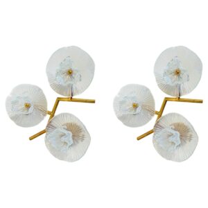 Pair Of Organic Modern Murano Floral Wall Lights, Contemporary