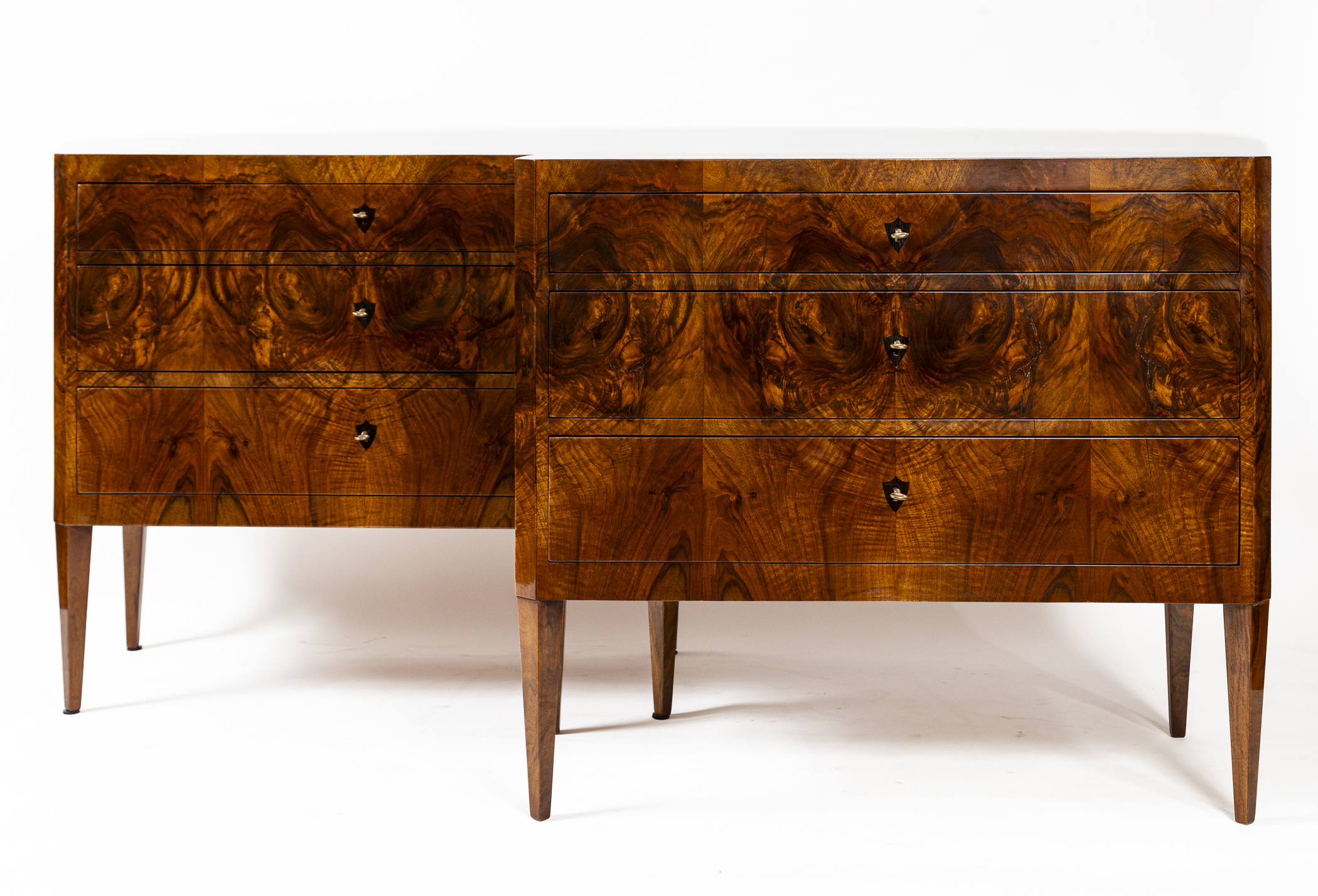 Pair Of Biedermeier Style Walnut Chests