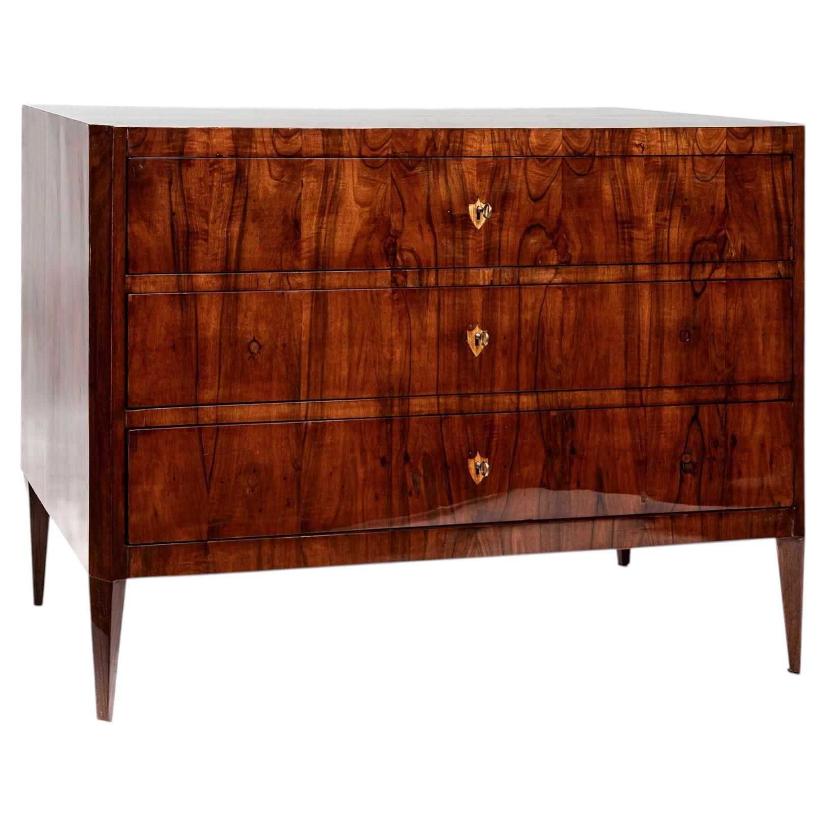 Early 19th Century Biedemeier Walnut Chest Of Drawers