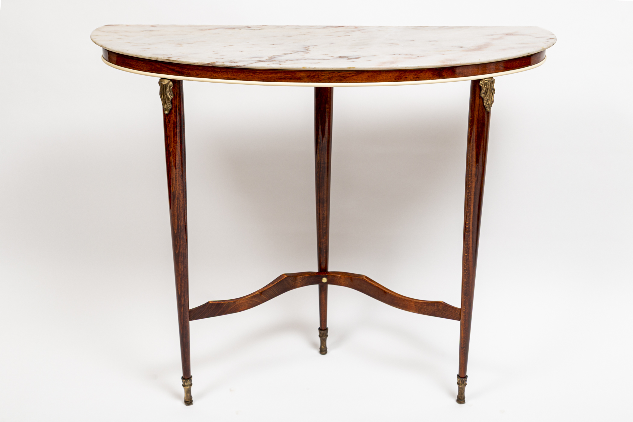 Mid Century Italian Demilune Console Table