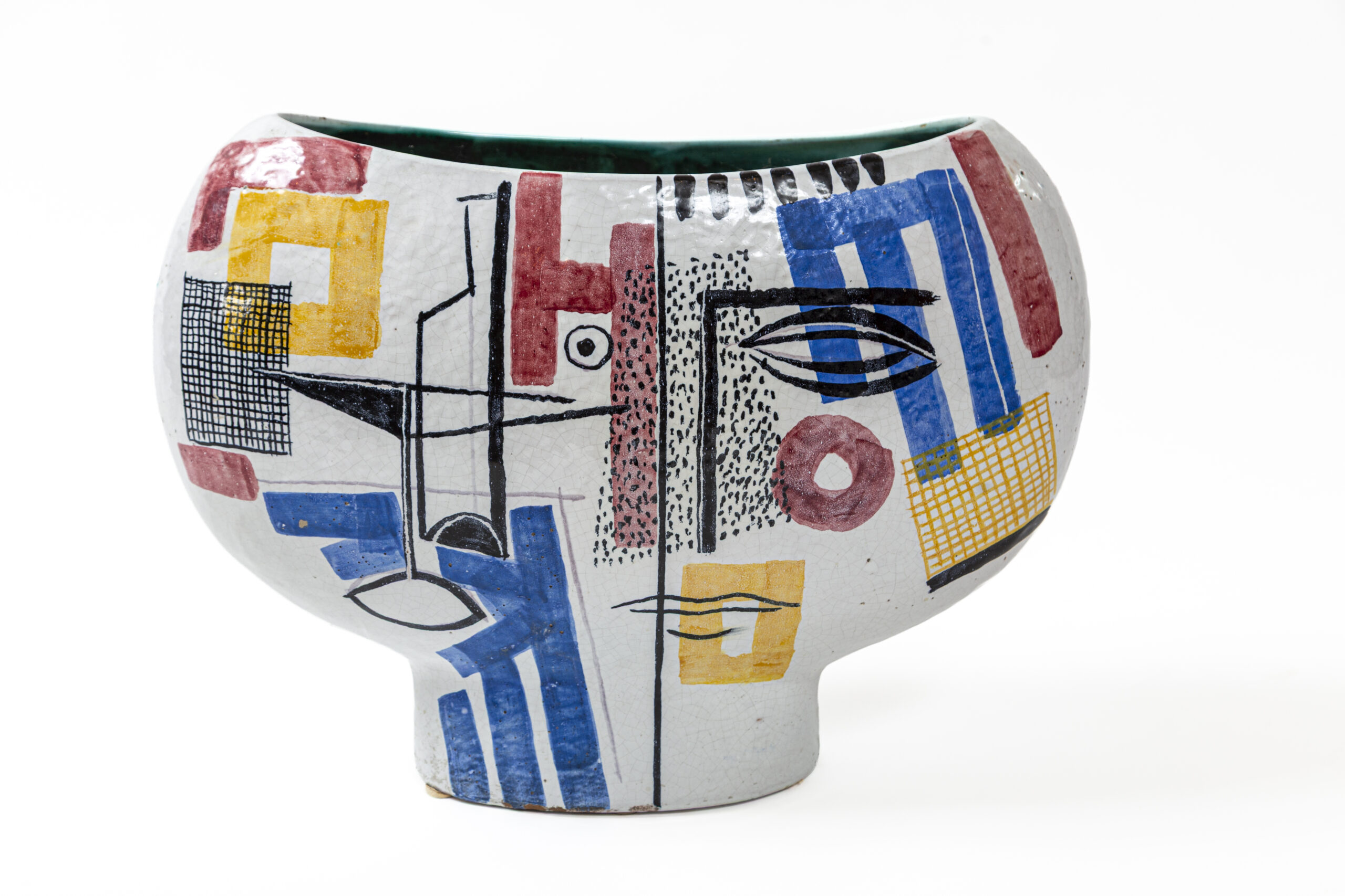 Large XX Century Italian Ceramic Sculptural Vessel, Signed G. Crestani, 1959
