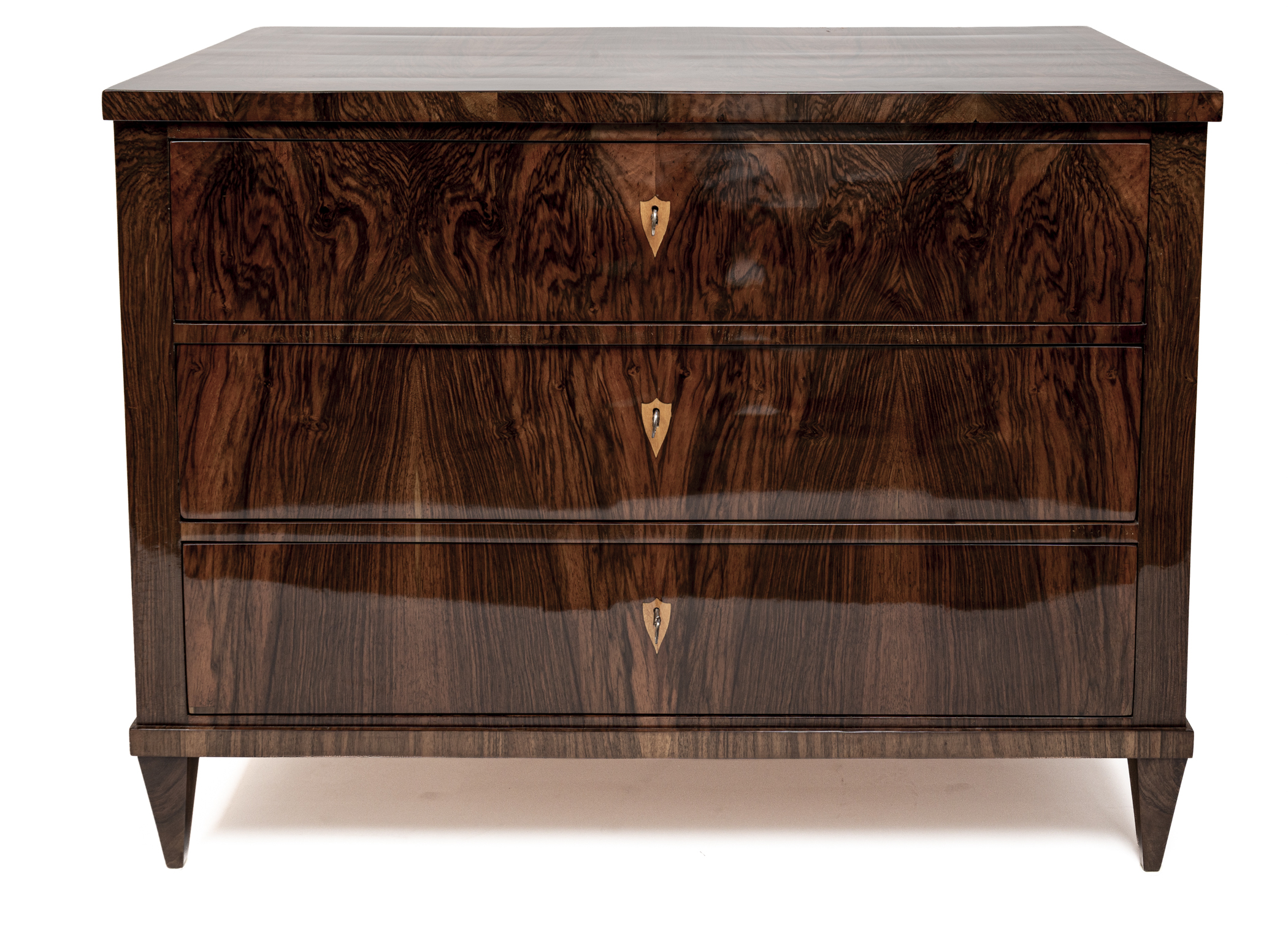 Large 19th Century Dark Biedermeier Chest Of Drawers
